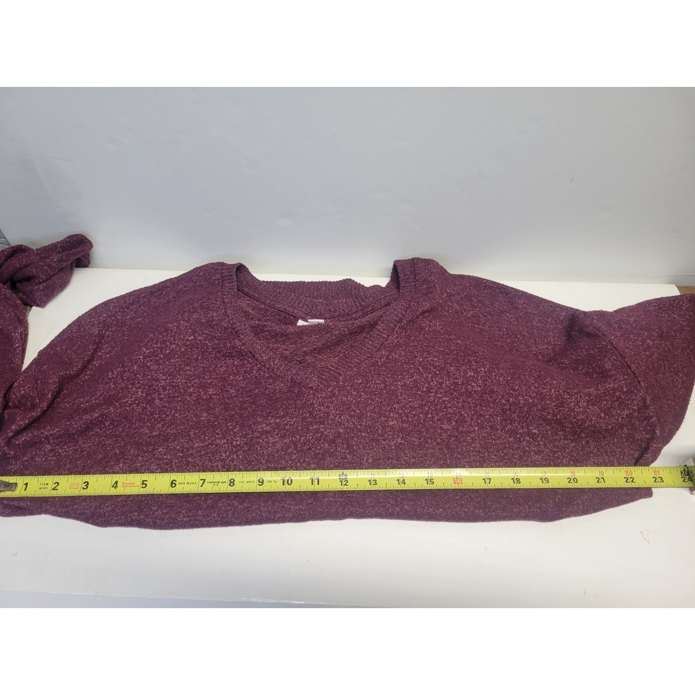 So Juniors V Neck Long Sleeve Twist Front‎ Sweater Burgundy XL - Picture 4 of 8